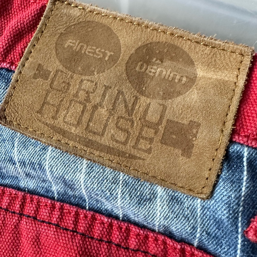 Grindhouse Denim – Custom Patchwork Red Pants (Si… - image 5